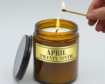 April 29 Soy Candle, Birthday Candle, Anniversary Candle, Graduation Candle, Special Gift, April Twenty-Ninth, Day (9oz, or 16oz)