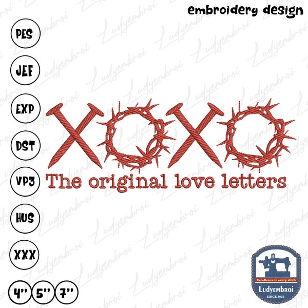 Valentine Vibes Embroidery Machine Design, Happy Valentine Embroidery Design, Xoxo The Original Love Letters Embroidery, Instant Download