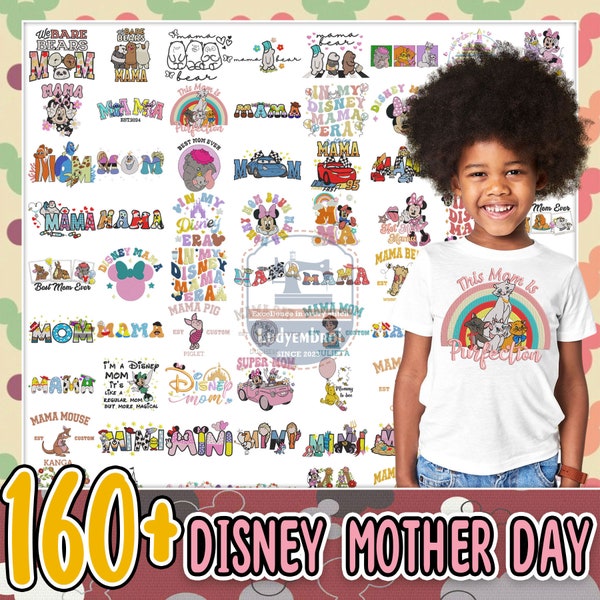 160+ Maus Cartoon Mom Stickerei Bundle, Film Cartoon Mom Stickerei, lustige Mom Designs, magische Cartoon Mama Stickerei