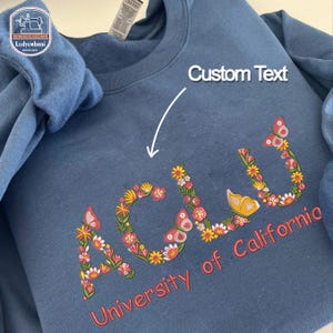 High School Pullover, College-Hoodie oder Sweatshirt mit Blumenbuchstaben, personalisierter griechischer Buchstabe College-Crewneck, Sorority-Crewneck
