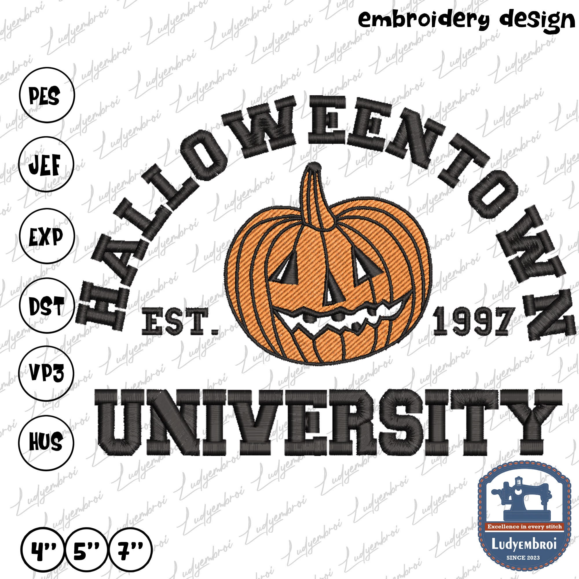 Halloween Town Embroidery Design Horror Movie Embroidery Etsy