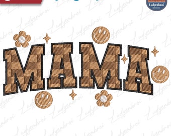 Retro Checkered Mama Embroidery Design, Mama Groovy Embroidery, Happy Mother's Day Design, Vintage Mama Embroidery, Instant Download