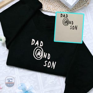 Kid Draw from Photo Hoodie for Dad, Custom Embroidered Kids Photo Drawing Sweatshirt, Outline Portrait Shirt, Kid Art Gifts for Mother&#39;s Day