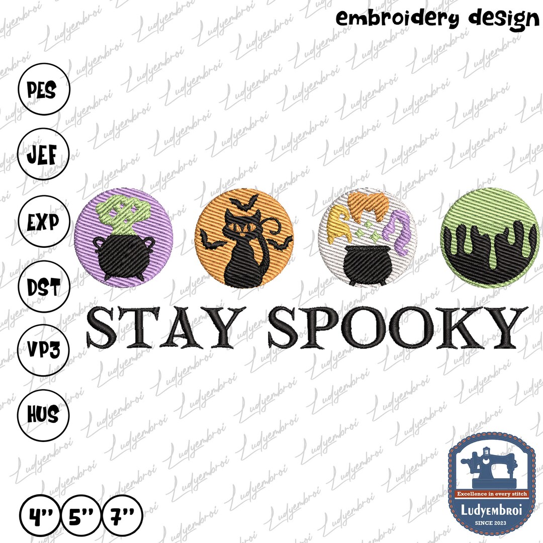 Spooky Season Embroidery Machine Design Cute Spooky Witch - Etsy