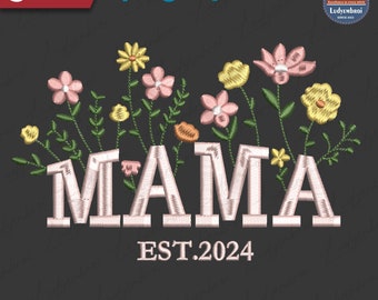Personalized Mama Flower Mother's Day Embroidery, Custom Mama Flower Embroidery Design, Mother's Day Embroidery Design, Instant Download