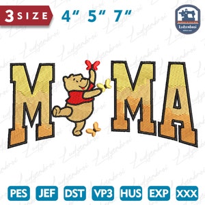 Mama Bear Embroidery Design, Family Vacation Embroidery, Bear Mom Design, Hand Draw Bear For Mom Embroidery Design, Instant Download