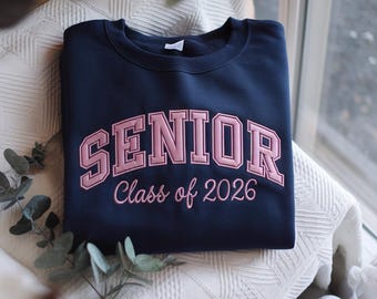 Embroidered Senior Cheer Group Shirt, Custom Senior 2026 Embroidered Sweatshirt, Embroidered Back To College Shirt, Graduation Shirt