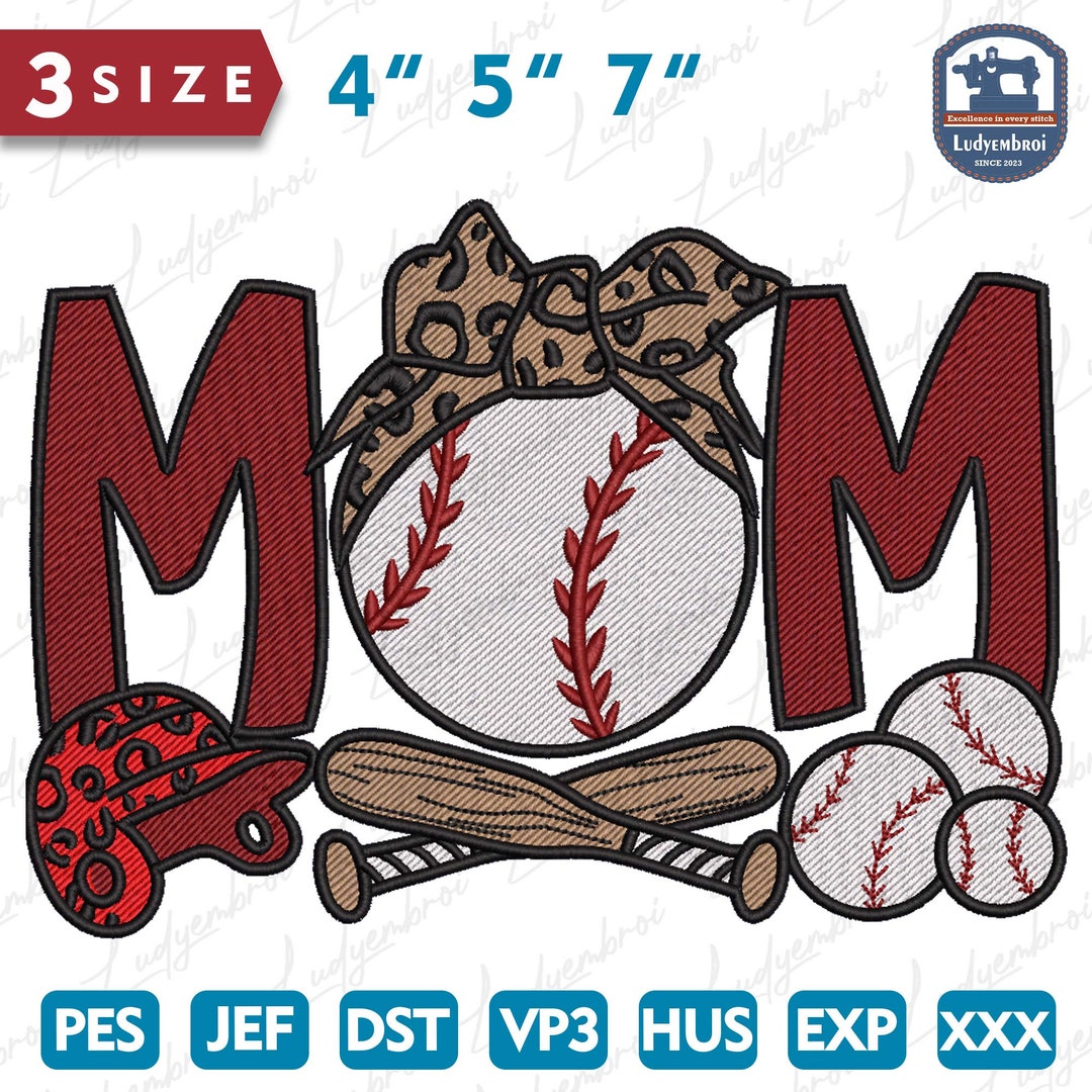 Baseball Mom Embroidery Design, Mothers Day Embroidery Design, Sport Mom Mothers Day Embroidery