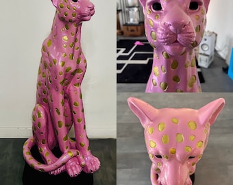 『 Pink Leopard family 』by Zuberi 60*60cm Pink Leopard Print Wide Leg Pajamas Set