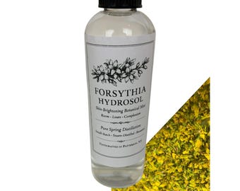 Bruma botánica iluminadora para la piel con hidrosol de forsitia, ideal para habitaciones con tonos neutros.