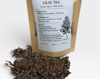 Té botánico de flor de lila / Infusión floral de hojas sueltas / Jardín botánico de primavera