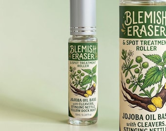 Blemish Eraser Herbal Spot Treatment Roller | Jojoba Oil, Cleavers, Nettle, Dock Root