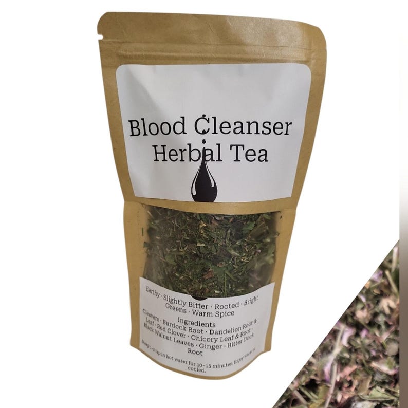 Té de hierbas desintoxicante para la sangre – Raíces y hojas silvestres imagen 2