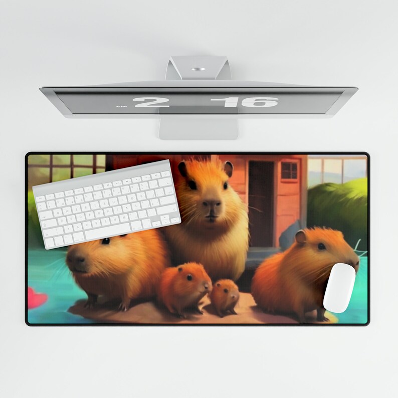 Cute Capybara Family Mouse Pad - Play Floating Pad Desk Mat - Etsy