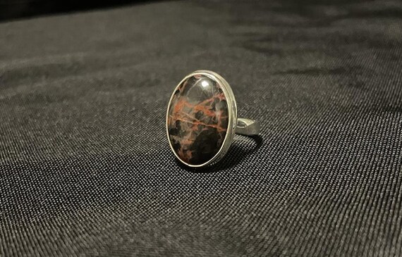 Agate Silver Ring Size 9 - image 3