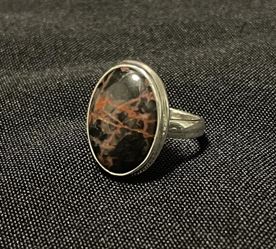 Agate Silver Ring Size 9 - image 1