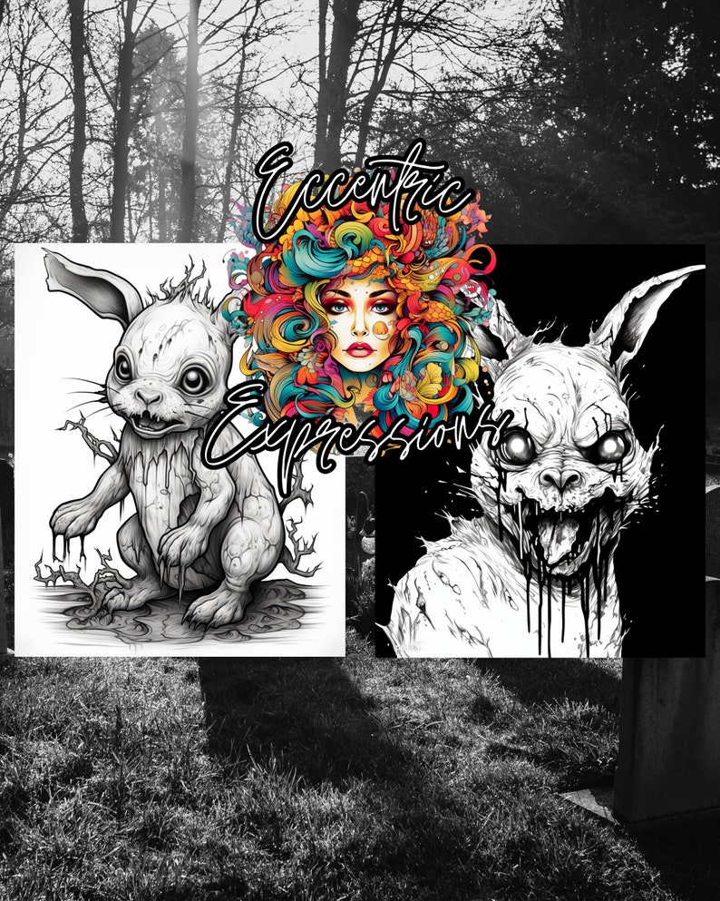 Zombie Rabbits: A Creepy Coloring Adventure for Horror Enthusiasts - Etsy