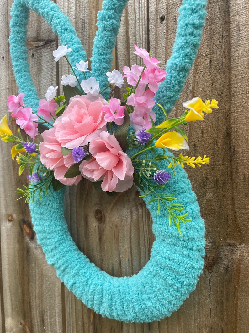 Chunky Yarn Bunny Wreath Etsy
