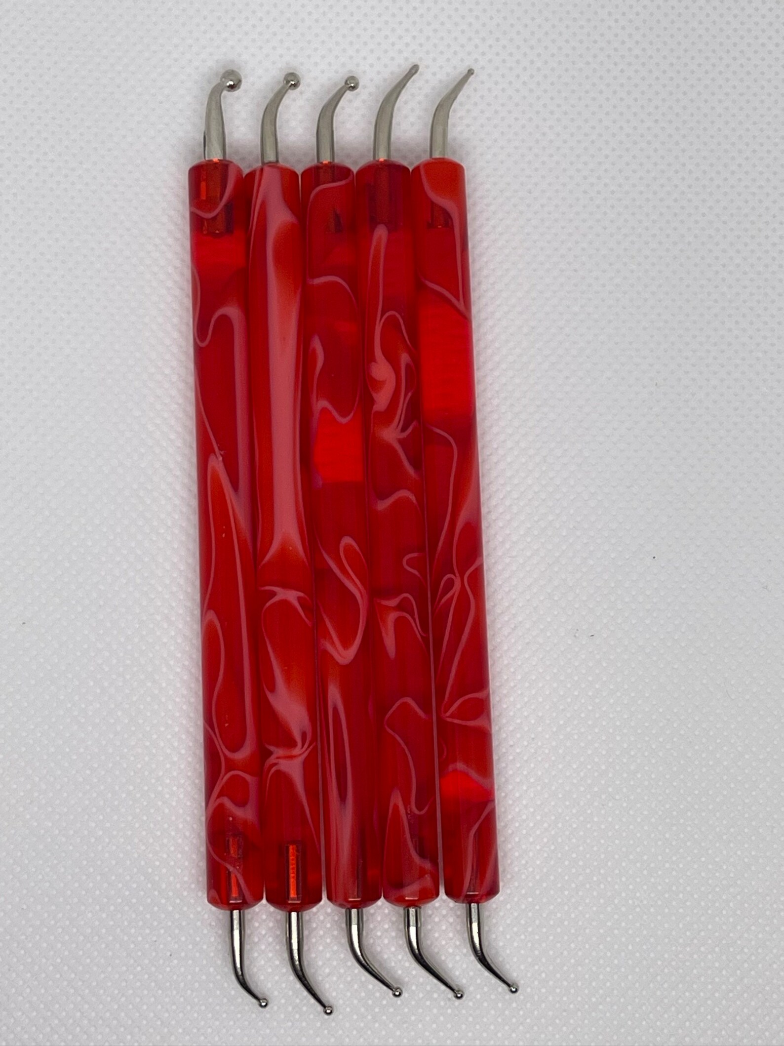 Swirly Set of 5 Bent Dotting Tools ALL ANGLED Curved Etsy