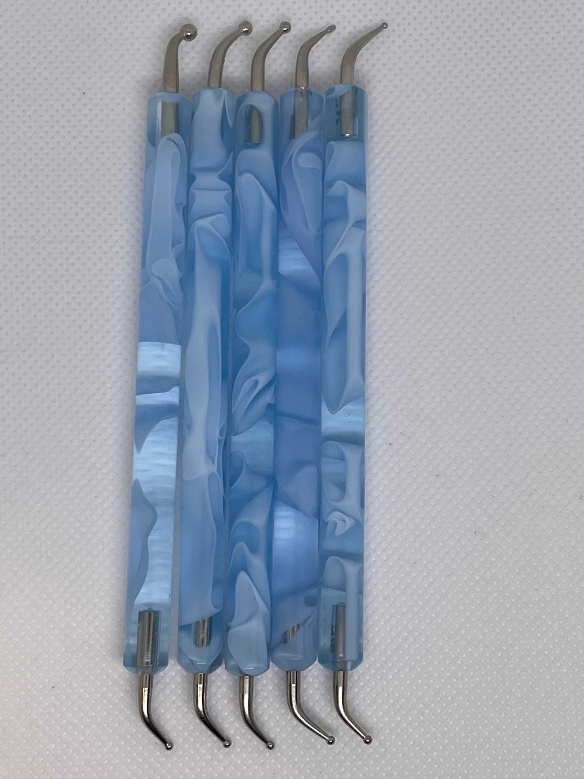 Swirly Set of 5 Bent Dotting Tools ALL ANGLED Curved Etsy
