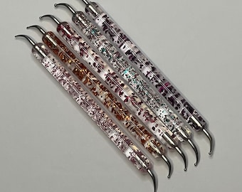 Glitter Set de 5 herramientas de punteado dobladas -TODO ANGULAR - Herramientas de punteado curvo para dot art / Mandala Dotting