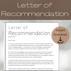 Plantilla de Carta de Recomendación para Profesionales / Carta de Referencia / Carta de Carácter / Carta de Referencia Laboral