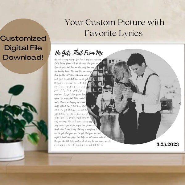 Mother Son Song Dance Lyrics with Photo, Personalized Mother's Day Gift, Mother of the Groom, Sentimental Gift for Mom Digital Download