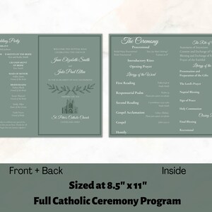 Catholic Wedding Mass Program Sage Wedding, Elegant Full Mass Ceremony ...