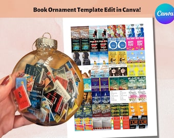 Yearly Book Ornament Template and Instructions for DIY Book Lover Christmas Gift | Miniature Book Ornament