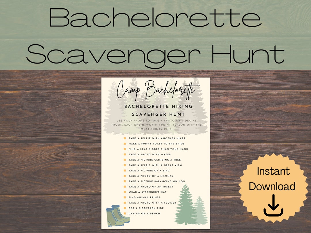 Camp Bachelorette Party Scavenger Hunt Last Trail Before - Etsy
