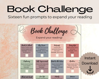 ブックチャレンジトラッカー：16の読書のヒント（デジタルダウンロード）