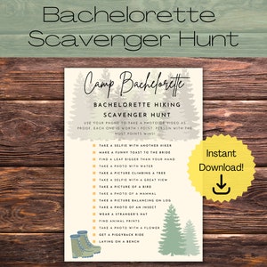 Camp Bachelorette Party Scavenger Hunt, Last Trail Before Veil, Outdoor