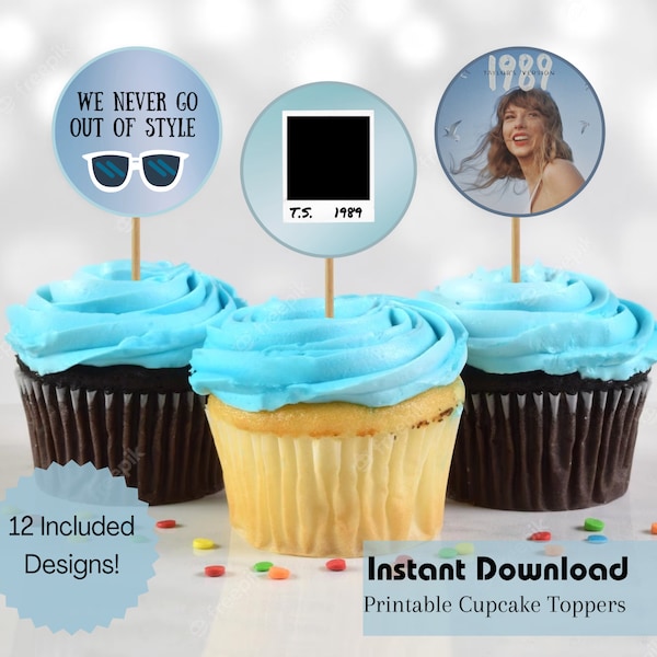 1989 Release Party Cupcake Toppers, Taylor Version Listening Party, TS Inspiriertes Party Dekor, Swifties