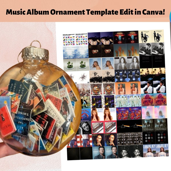 Music Album Ornament Template and Instructions for DIY Music Lover Christmas Gift | Miniature Album Records Ornament