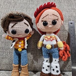Ready to Ship! Crochet Story of Toys - Set of 2 - Jessie 8&quot; and Woody 7&quot; - Together