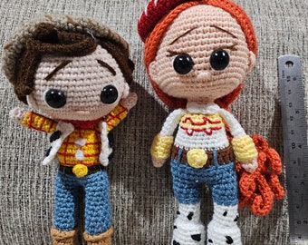 Ready to Ship! Crochet Story of Toys - Set of 2 - Jessie 8" and Woody 7" - Together