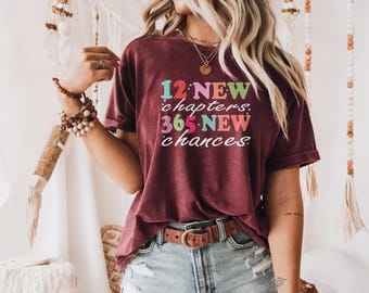 Funny New Year 2026 Shirt – 12 New Chapters 365 New Chances Tee – Matching Family Outfit – Christmas Holiday Shirt, Unisex classic tee