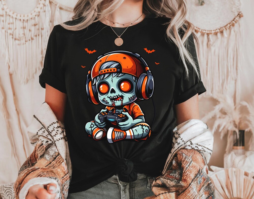 Funny Zombie Gamer Halloween Shirt – Scary Gaming Costume Tired Of Dressing Up – Spooky Video Game Tee For Men, Women, Family Wintertee Way