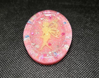 Glowing Pink Fairy - Pretty Stimmy Stone - Sensory - Worry Stone - Handcrafted