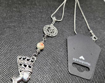 Egyptian Queen & Ohm - Imperial Jasper - Pendant Necklace - One - Handmade