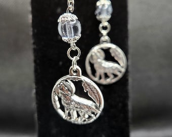 Wolf Moon - Earrings - One Pair - Handmade