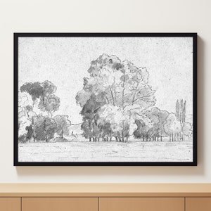 Printable Wall Art | Trees Wall Art | Farmhouse Wall Art | Art Digital Download | Landscape Wall Art | Vintage Print | Tree Landscape Print