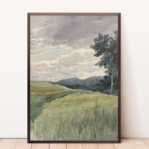 Countryside Landscape | Cloudy Sky Painting | Vintage Landscape Print PRINTABLE Download