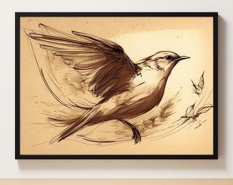 Printable Wall Art | Antique Bird Art Print | Downloadable Prints | Nature Wall Art | Bird Wall Art | Vintage Bird Print