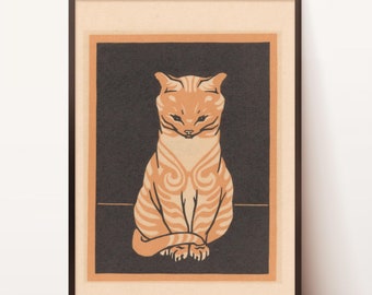 Sitting Cat | Printable Wall Art | Cat Wall Decor | Art Print | Animal Prints | Cat Print | Cat Poster | Sitting Cats | Digital Download