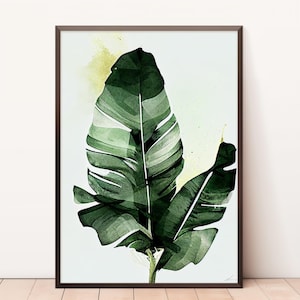 Banana Leaf Print | Palm Leaves | Tropical Leaf Prints | Greenery Printable | Monstera Print | Botanical Print Set