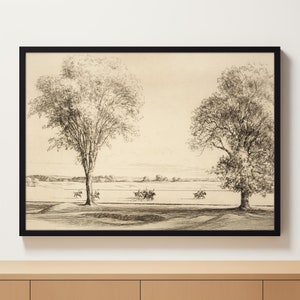 Players in Action at a Polo Match | Country Landscape PRINTABLE Download