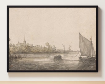 Antique Print | Vintage Nautical Coastal Home Decor Printable | Printable Art | Wall Art | Antique Art | Coastal Prints