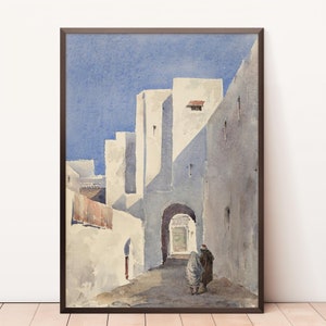 Torbogen und Wanddruck | Antike Sommer Dorf Gemälde DRUCKBARE Kunst | Digitaler Download