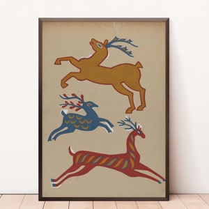 Folk Art | You Print | America Folk Art | Folk Animal Poster | Wall Art | Home Decor